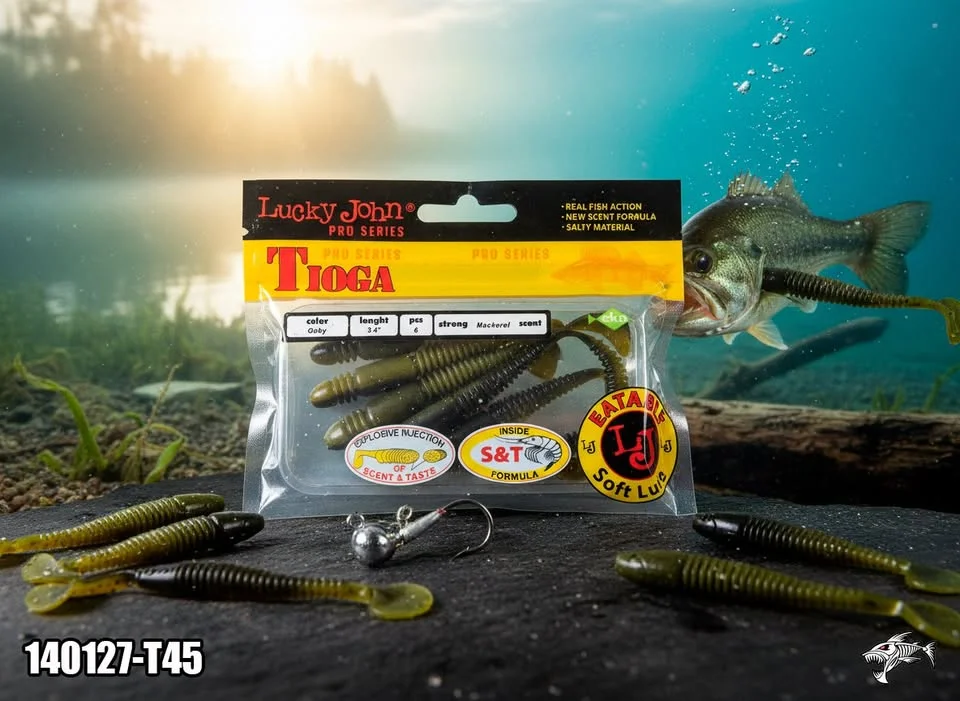 ✅ Твистер/виброхвост/(силикон) Lucky John Tioga 3,4" (8.63 см) 140127-T45 (6 шт)