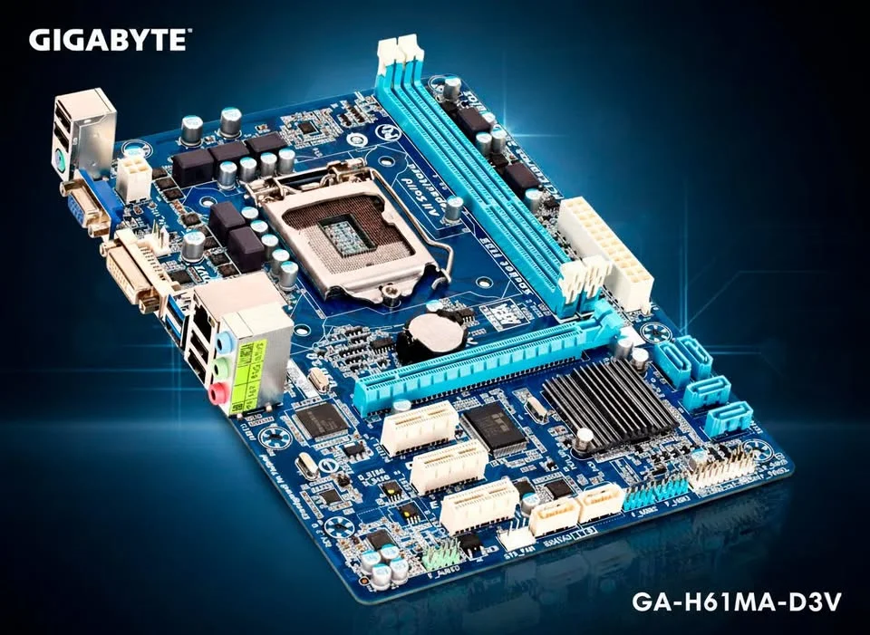 ✅ Материнская плата Gigabyte GA-H61MA-D3V (Socket 1155)