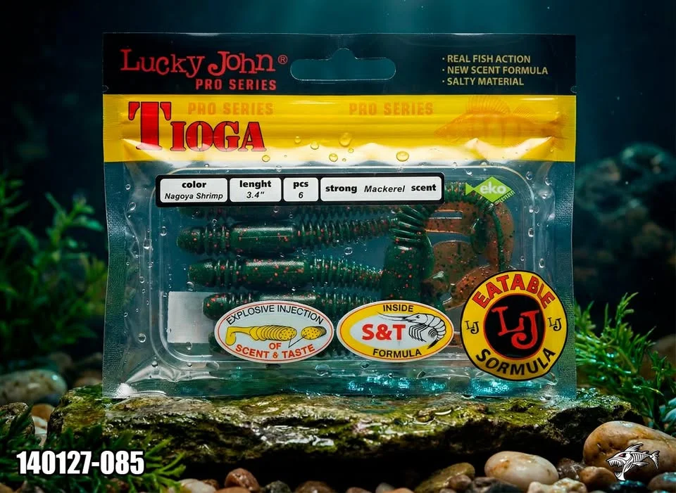 ✅ Твистер/виброхвост/(силикон) Lucky John Tioga 3,4" (8.63 см) 140127-085 (6 шт)